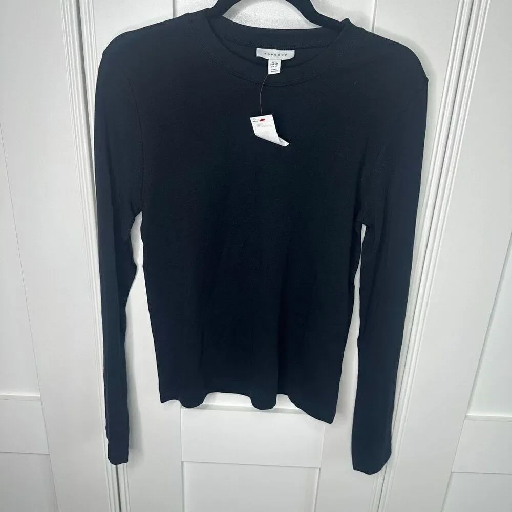 New Topshop black long sleeve crew neck (v1)